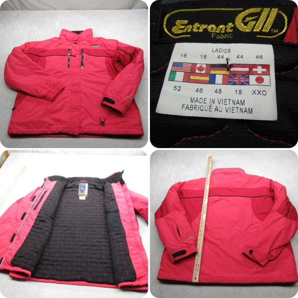 Spyder Ski Jacket Women 16 Red Full Zip Entrant GII Waterproof Insulated Thermal